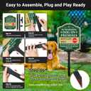 No Trespassing Dog on Premises Sign with Adjustable Height Stake Set, Beware of Dog Sign, 12x10 Inch/44 Inch High-50-Mil Thick Aluminum, Dog on Duty Signs for Yard, Plug and Play Ready