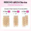 REECHO Curly Hair Extensions, 4PCS 20 inch Clip in Hair Extensions Lace Weft Short Curly Extensions Clip Ins Invisible Natural Hairpieces for Women, Natural Black