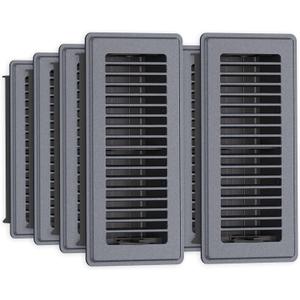 Floor Register 4 x 10-8 Pack Gray Floor Vents, Heavy-Duty Steel Adjustable Airflow Floor Vent Covers, Rust-Resistant Vent Cover are Suitable for Living Room, Bedroom and Bathroom
