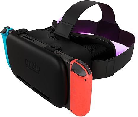 Orzly VR Headset Designed for Nintendo Switch & Switch OLED Console with Adjustable Lens for a Virtual Reality Gaming Experience and for Labo VR  Black  Gift Boxed Edition