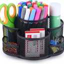 Topwey Pen Holder for Desk, 360 Rotating Pencil Holder, Cup Holder for Desk Office, Desk Organizers and Accessories in Black