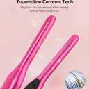 Terviiix Mini Flat Iron and Hair Straightener for Short Hair, Edges, and Pixie Cut - 3/10 Inch Skinny Pencil Straightener for Black Women's Baby Hair, LCD Digital Display, Dual Voltage, Pink