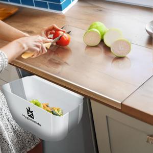 2-in-1 Acrylic Cutting Board with Bin & counter lip  Extra Large countertop acrylic board 23.8 x 17.7 in (60 x 45 cm), Mess-Free, Space-Saving Chopping Board for Kitchen