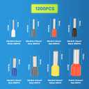 2 x 1200pcs Wire Ferrules Kit Ferrule Connectors AWG22-7 Wire Crimp Pin Terminals Insulated Cord Wire Ends Terminals