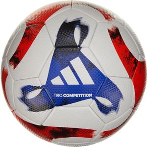 adidas Tiro Soccer Ball (5, White/Black/Team Solar Orange/Team Royal Blue/Competition)