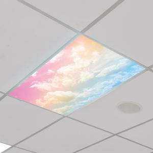 Outus Fluorescent Light Cover Classroom Lighting Cover with 10 Magnets Light Filter Magnetic Ceiling Panel Decoration 2 x 4 ft (23.62 x 47.24 In) Reduce Glare for Office School (6,Rainbow)