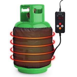 Propane Tank Heater Blanket - UL Certified Safe Warmer with Digital Temperature Control & 24H Timer (41F-122F), Universal Fit for 5-45 LB LP Gas Cylinders Black