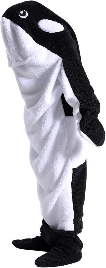 Wearable Whale Blanket Onesie for Adult Costume, Super Soft Comfortable Whale Hoodie, Size 1