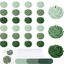 Treela 24 Set Flower Candles Wedding Favor for Guests Mini Sage Green Rose Shaped Tealight Candles for Return Gift Wedding Birthday Bridal Shower Housewarming Party