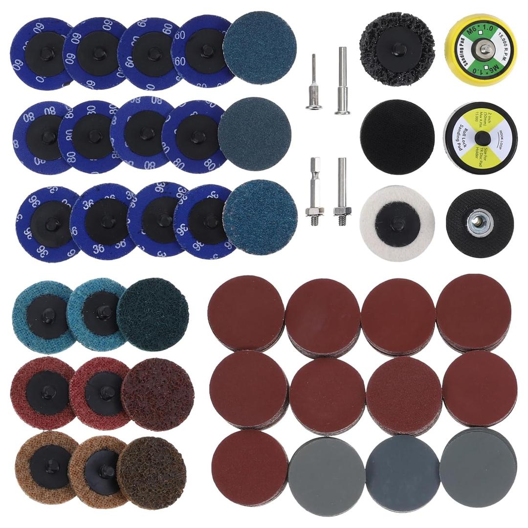 300pcs Sanding Disc Kit with Grit Sandpaper Buffing Attachments for Drill Versatile Mesh Pads for Metalworking Woodworking and Furniture Repair