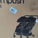 Mompush Lithe Double Stroller for Infant and Toddler, Lightweight Side by Side Twin Stroller, Only 25 lbs, 30-Inch Slim Fit Through Doorways, One-Step Fold, Independent Recline, UPF 50+ Canopy
