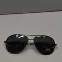 J+S Premium Military Style Classic Aviator Sunglasses, Polarized, 100% UV protection for Men Women (Black Frame/Black Lens)