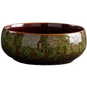 Lotus Bowl Planter, Lotus Bowls for Planting in Water Indoors, Bonsai Bowl Lotus Flower Seeds, Ceramic Planters for Indoor Plants (Green)