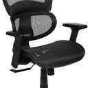 Flash Furniture LO Ergonomic Mesh Office Chair with 2-to-1 Synchro-Tilt, Adjustable Headrest, Lumbar Support, and Adjustable Pivot Arms in Black
