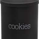AuldHome Design Black Enamelware Cookie Jar, Large Modern Farmhouse Treats Canister
