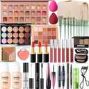 All in One Makeup Kit for Women Full Kit, Professional Travel Makeup Kit for Women & Teens, Foundation Eyeshadow Lipstick Brow Pencil Eyeliner Contour Powder, Complete Make Up Gift Set for Beginners