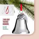 Klikel Christmas Bell - Silver Ornament with Angel Wing and Heart Charms - Its A Wonderful Life Bell for Christmas Tree