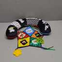 teytoy Tummy Time Pillow with Crinkle Mat & Teethers, Black and White High Contrast Baby Toys with Mirror, Montessori Sensory Crawling Toy for Infant Newborn Toddler Tummy Time Toys 0-6 Months Babies