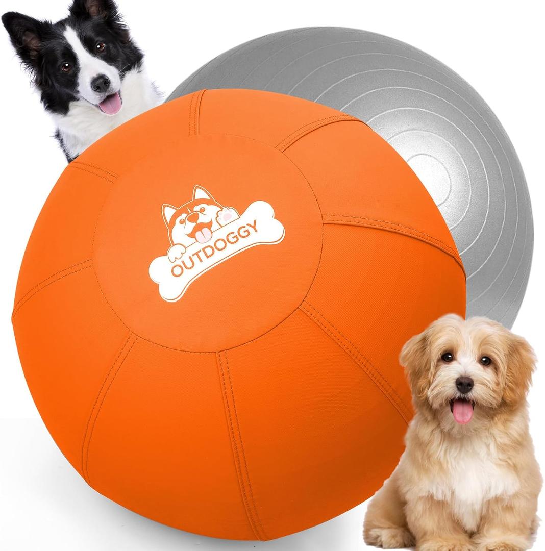 Herding Ball for Dogs 18 Inch - Dual-Layer Heavy Duty Herding Ball for Australian Shepherds, Border Collies & Corgis | Outdoor Herding Toy for Small/Medium Dogs - Backyard Training and Play - Orange