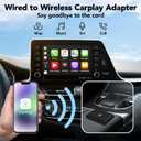 Wireless CarPlay Adapter 2025 Plug & Play Dongle, Upgrade for iPhone 6+ & Cars 2015+, Convert Wired Connection to Bluetooth Apple Interface