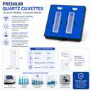 UV Quartz Cuvettes for Spectrophotometer Standard Quartz Cells (Set of 2 Pcs) (Optical Windows: 2; Spectral Range: 190-2500 nm; Pathlength: 10 mm; Volume: 3.5 ml; A Non-Sealing PTFE Cover)