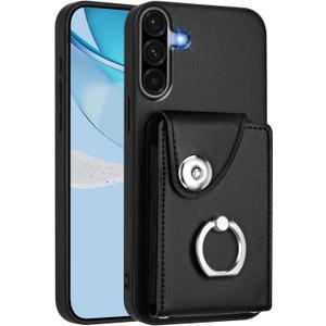 Wallet Case for Samsung Galaxy A26 5G,[Store 6 Cards] Black YBK | Premium Leather,with Card Holder,360° Rotatable Ring Stand,Magnetic Clasp,Shockproof Protective,Durable