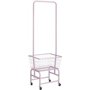 ALIMORDEN Laundry Cart with Clothes Rack, Rolling Laundry Butler with Wire Storage RackPurple