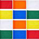 Colarr 12 Pcs Solid Golf Flag Target Flag with Tube Inserted Waterproof Putting Green Flags 420D Nylon Mini Pin Flags 8" l x 6" H for Yard Garden Backyard Outdoor Halloween Christmas Gift Adults