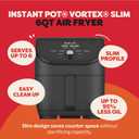 Instant Pot Vortex Slim XL 6QT Air Fryer that Crisps, Roasts, Reheats, Bakes, Broils & is Quiet, Space Saving, Nonstick, Dishwasher-Safe, 100+ In-App Recipes, from the Makers of Instant Pot, Black, 6 Quarts