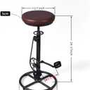 Vintage Bar Stools Swivel PU Seat 29-37inch Height Adjustable Extral Tall Bicycle Stool with Bikepedal Kitchen Island Counter Stool Shop Chairs, Height: 37 Inches, Diameter: 13.75 Inches
