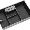 Jaronx For Dodge RAM Center Console Organizer, Storage Box for Dodge RAM 1500 (2009-2018) and 2500/3500 (2010-2018),Armrest Organizer Tray + Coin Holder (Full Console w/Bucket Seats ONLY)