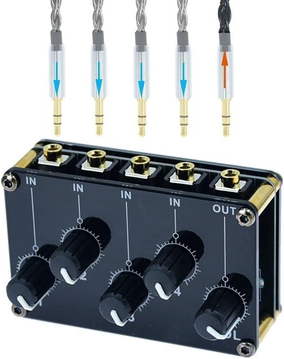 4 way channel stereo mixer for live recording portable high sensitive low noise (4 in 1 out)