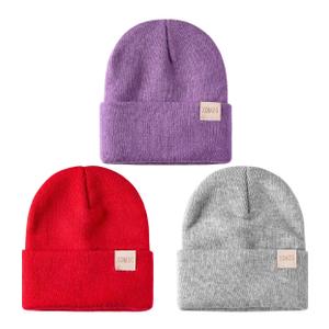 Toddler Beanie Kids Winter Hats Infant Warm Knit Cap Newborn Winter Warm Hat for 0-36 Month Boys Girls 2 Pack