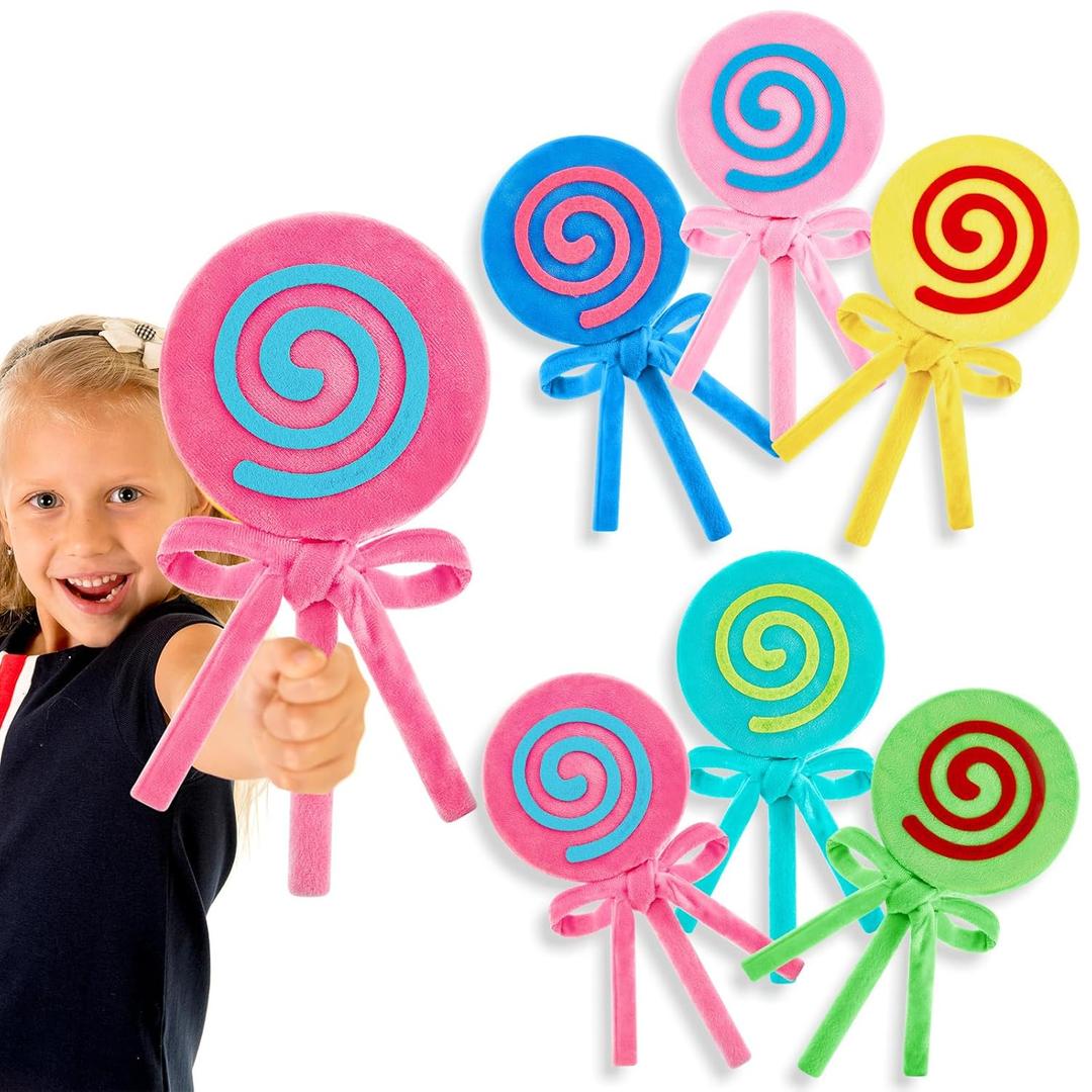 JellyArch 6 Pcs Candy Party Decorations 11. 8 Inch Lollipop Plush Pillow Colorful Costume Accessories Candy Party Favors Birthday Gift for Women Sofa Bedroom Living Room