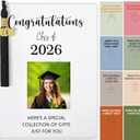 Epakh Black Class of 2026 Graduation Gifts Card Book with Tassels, Congratulations Grad PU Leather Cover Photo Album Keeper Organizer Books with 24 Pages for College High School Survival Kit