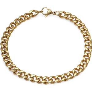 Amazon Essentials Men's Cuban Chain Link Bracelet (Gold)