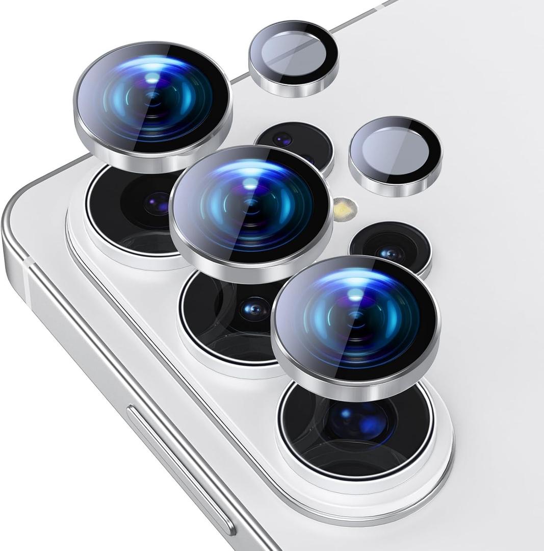 3 x for Samsung Galaxy S26 Ultra Camera Lens Protector, Alloy Individual Lens Protectors with Alignment Fram, Scratch Resistant HD Clear Camera Screen Protective Cover,Case Friendly (Silver)