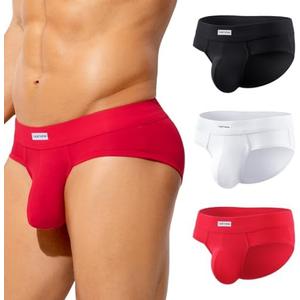 Casey Kevin Men's Underwear Breathable Briefs Lightweight 3D Contour Pouch Super Soft Comfort Tagless Underpants for Men Pack S