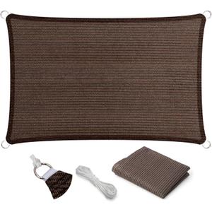 Eden's Decor Straight Flat-Edged Sun Shade Sail Rectangular 5' x 7' Brown UV-Blocking Outdoor Canopy Fabric Cloth Awning for Pergola Patio Garden Backyard Custom Size