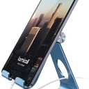 Lamicall Tablet Stand, Adjustable Tablet Holder - Desktop Stand Dock Holder Gifts Compatible with 4-13" Tablets Such as iPad Pro 11, 9.7, 10.5, 12.9 Air Mini, Kindle, Tab, iPhone Air 17 Pro Max, Blue