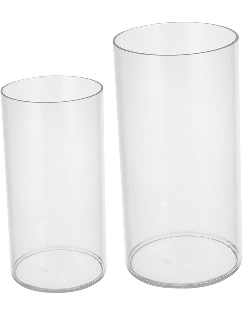 2pcs Transparent Flower Vase Modern Plastic Home Decor for Dried Flowers Simple Decorative Centerpiece for Dining Table and Bedroom Elegant Floral Container