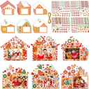 Jetec 48 Sets Gingerbread House Christmas Picture Frame Craft Kits with Stickers DIY Christmas Photo Frame Craft Candy Gingerbread Craft Picture Frame Ornament for Christmas Tree Home Decor Gift