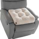 HIGOGOGO Tufted Corduroy Recliner Seat Cushion for Elderly, High Density Foam Large Square Seat Cushion for Recliner Chair, Floor Pillow, Office Chair, Car, No Pressure on Thighs, 20x20x4