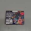 ARTISTRO 60 Dual Tip Acrylic Paint Markers, Acrylic Paint Pens, Fabric Markers for Textile, Rock, Glass, Wood, Paper, Ceramic, Canvas DIY Art Supplies Kit for Kids and Adults (Dual Tip Dot + Fine, 60)