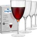Lillian Tablesettings Premium Wine Glasses 8 oz. Clear Hard Plastic 1-Piece Disposable Cups Value Pack-96 Count