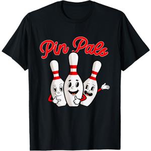 Pin Pals - Bowling Bowler T-Shirt, Black, XL