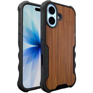 Smartish iPhone 17 MagSafe Case - Gripzilla Protective Magnetic Case for Men [Rugged + Tough] Military Grade Heavy Duty Grip Armor - Drop Tested for iPhone 17 - Walnut Woods