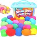 Mini Slow Rising Stress Balls 24 Pack, Stretchy Squishy Ball for Anxiety Relief, Fidget Toys Classroom Supplies for Student Teacher, Travel Sensory Toys for Kids Adults
