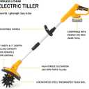 Cordless Tiller Cultivator, Compatible with Dewalt 20V Battery (Tool Only), 360RPM Folding Electric Garden Tiller, 9In Width & 6.3In Depth Battery Powered Soil Tiller for Lawn/Gardening