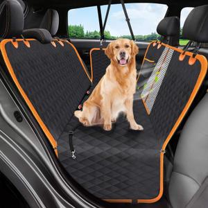 Dog Car Seat Cover, 600D Heavy Durable Dog Seat Cover for Back Seat, 100% Waterproof Scratch Proof Nonslip Dog Hammock for Car with Side Flap, Pet Seat Covers with SeatBelt for Cars Sedan SUV Trucks (Standard (53.9*57.9 ), Orange&Black) Dog Car Seat Cover, 600D Heavy Durable Dog Seat Cover for Back Seat, 100% Waterproof Scratch Proof Nonslip Dog Hammock for Car with Side Flap, Pet Seat Covers with SeatBelt for Cars Sedan SUV Trucks (Standard (53.9*57.9 ), Orange&Black)